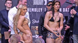 Elle Brooke vs Faith Ordway • FULL WEIGH IN amp FACE OFF  DAZN Boxing amp Misfits 004 [upl. by Notyard755]