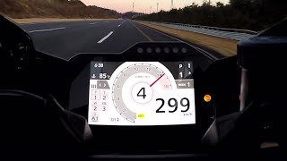 4速で299kmh！ ホンダ「CBR1000RRR FIREBLADE SP［レースベース車］」最高速テストのオンボード映像 [upl. by Falda356]