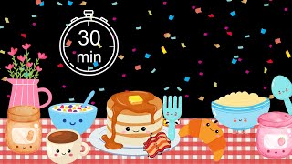 30 Min Breakfast Fiesta   Baby Sensory Video [upl. by Anaud]