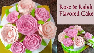 Rose amp Rabdi Flavored Cake  Eggless Gulkand Cake  Special Rose amp Rabdi Cake [upl. by Werda172]