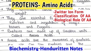 Proteins  Amino Acids  Classification And Biological Role Of Amino Acids  Biochemistry [upl. by Cassie338]