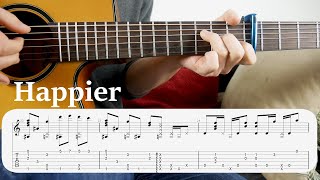 Learn to Play  Happier Marshmello ft Bastille  Fingerstyle Guitar Tutorial [upl. by Alma]