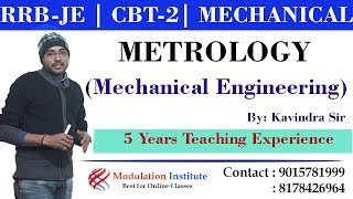 RRB JE Mechanical Lecture Metrology  Limits Fits amp Tolerances  Modulation [upl. by Yrojram]