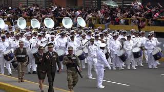 Marcha Angamos por Banda de Musica MGP en desfile civico militar 2023 mgp fap pnp lima peru [upl. by Neelyk]