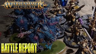 Stormcast Eternals vs Slaves to Darkness  4th Ed Age of Sigmar Battle Report [upl. by Yuk]