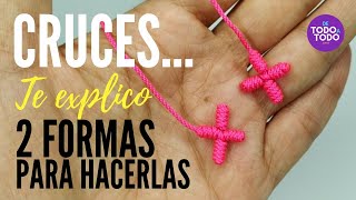 💜Cómo hacer CRUZ de hilo para pulsera DENARIO o DECENARIO👉✔ 2 formas de hacerla [upl. by Puttergill]