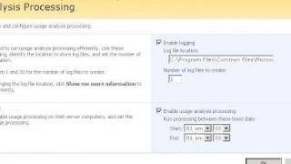 Configuring Usage analysis processing on Windows SharePoint [upl. by Ellehcan]