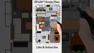 25 x 30 square feet house plan II 25X30 GHAR KA NAKSHA II 25X30 HOUSE PLAN II NORTH FACE [upl. by Hagood]