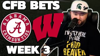 Alabama vs Wisconsin Week 3 Bets  College Football Picks With Kyle Kirms [upl. by Scharaga]