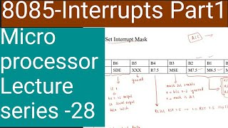 Interrupts Part1Microprocessor lecture series28 8085TypesSIMRIMSIDIMalayalam [upl. by Isidoro]