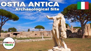 Ostia Antica  Ancient Roman Ruins  4K Walking Tour 60fps with Captions [upl. by Kenji]