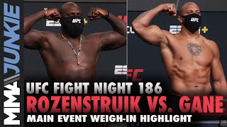 Jairzinho Rozenstruik vs Ciryl Gane weighin highlight  UFC Fight Night 186 [upl. by Ury]