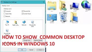 How to show common Desktop icons in windows 10 [upl. by Leslie238]