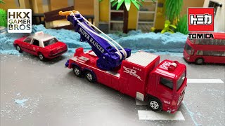 No132 Tomica Yokohama City Fire Bureau Super Ranger Mobility Towing Work Vehicle stop motion トミカ [upl. by Carrew]