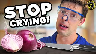 Food Theory We Debunked the WORST Onion Cutting Hacks [upl. by Joya]