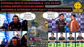 cr7horaaYT REACTS ON 1VS3 TO R3G amp HoraaEsportsOfficial WWCD MOMENTS MafiaNinja INTERVIEW [upl. by Hett234]