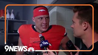 Garett Bolles speaks after Broncos win over Tampa Bay [upl. by Nethsa579]