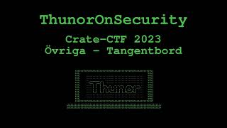 Tangentbord Challenge from CrateCTF 2023 General CTF Skills [upl. by Navlys759]