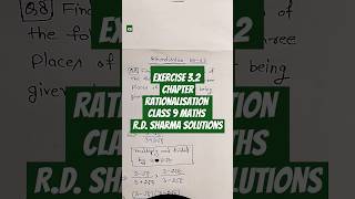 ex 32 que 8 rationalisation chapter class 9th RDSharma solutionsksj453 [upl. by Ignatz]