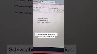 Schizophrenia Simulation Paranoid Delusions [upl. by Olram]