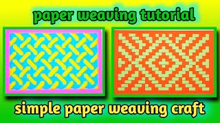 simple paper weaving craft weaving with paper strips paper weaving tutorial paper mat [upl. by Akinoj60]