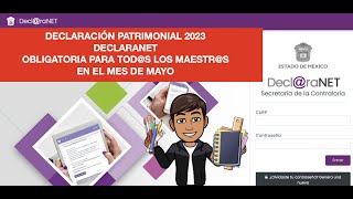 DECLARACIÓN PATRIMONIAL 2023 DECLARANET SEP SEIEM [upl. by Abrahamsen]