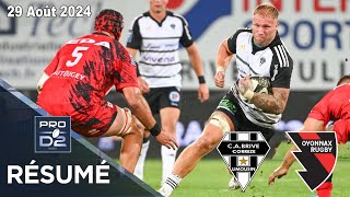 PRO D2  J1  Résumé partie complète CA Brive  Oyonnax Rugby  Saison 20242025 [upl. by Badger249]