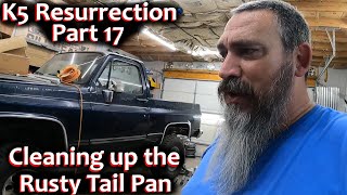 K5 Blazer Resurrection Part 17  Digging into the tail panel rust [upl. by Fogel]