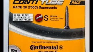 Continental Race 28 700c Supersonic Inner Tube Unboxing [upl. by Hagep]