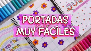 CÓMO HACER PORTADAS BONITAS FÁCILES Y RÁPIDAS con ROTULADORES 💖CARÁTULAS para CUADERNOS y LIBRETAS [upl. by Gilbertine]