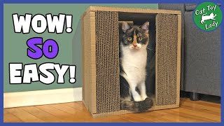 Easy DIY Cube Cat Scratcher [upl. by Tomchay530]