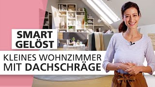 Kleines Wohnzimmer mit Dachschräge  Smart gelöst 💡  INTERIYEAH Einrichten mit SEGMÜLLER [upl. by Carson287]