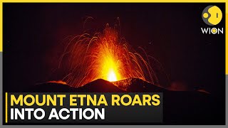 Mount Etna volcano roars into action with ash and lava  Latest English News  WION [upl. by Naveb]