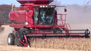 Soybean Harvesting  1997 CASE IH 2144 Axial Flow Combine  Washtenaw  Harvest 2014 harvestchaser [upl. by Tristis]