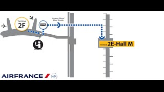 Air France Paris Charles de Gaulle Terminal 2  Transfer from Terminal 2F to 2E gates M [upl. by Suinuj]