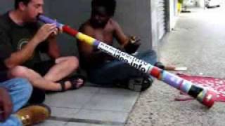 Didgeridoo Pete and an Aboriginal friend playing Clap Stick style [upl. by Nored983]