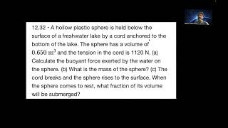 Physics 1B Fluid dynamics probs from Office Hours Part 2 [upl. by Hola]