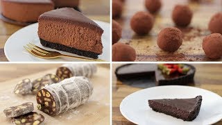 5 Easy NoBake Chocolate Dessert Recipes [upl. by Aninay]