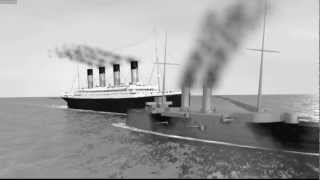 RMS Olympic collision with HMS Hawke 3DOld Version 2012 [upl. by Maryly]