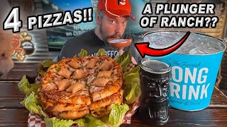 A Plunger of Ranch Giligins Big Quadruple Pizza Challenge in Scottsdale Arizona [upl. by Tom]