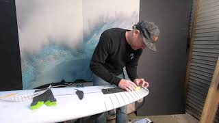 How to apply a surfboard traction pad [upl. by Lundt]