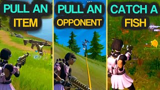 Pull an item pull an opponent and catch a fish using a Harpoon Gun  Fortnite DIVE Challenge [upl. by Harret]