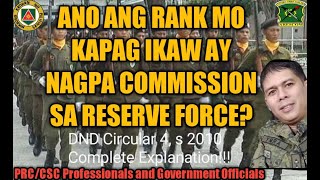 Commissionship in the Reserve Force  Philippines  DND Circular 4 s 2010  Reserve Officer Vlog [upl. by Nanci]