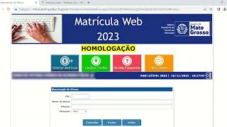 CADASTRO DE USUÁRIO  MATRÍCULA WEB 2023 [upl. by Mir]