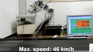 KAIST Raptor robot runs at 46 kmh Active tail stabilization [upl. by Akimyt]