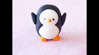 Polymer Clay Tutorial  Simple Kawaii Penguin [upl. by Yendyc]