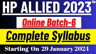 HP Allied Exam 202324 Online Batch  6  Starting from 29 January 2024 hpallied [upl. by Rahs]