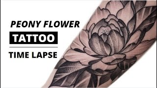 PEONY FLOWER TATTOO  TIME LAPSE [upl. by Cowden]