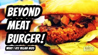 BEYOND MEAT BURGER TASTE TEST  WHAT I ATE VEGAN IN A DAY 85  Marys Test Kitchen [upl. by Iahcedrom510]