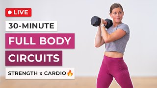 30Minute Full Body Strength  Cardio Circuits [upl. by Sedlik]